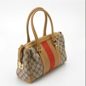 Gucci Tan and Red Women's Handbag